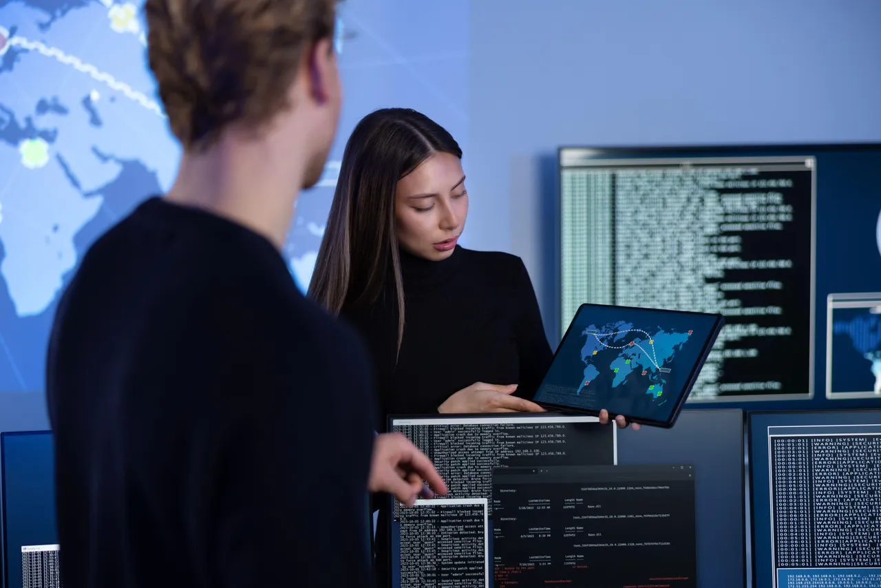 Cybersecurity professional working on server security